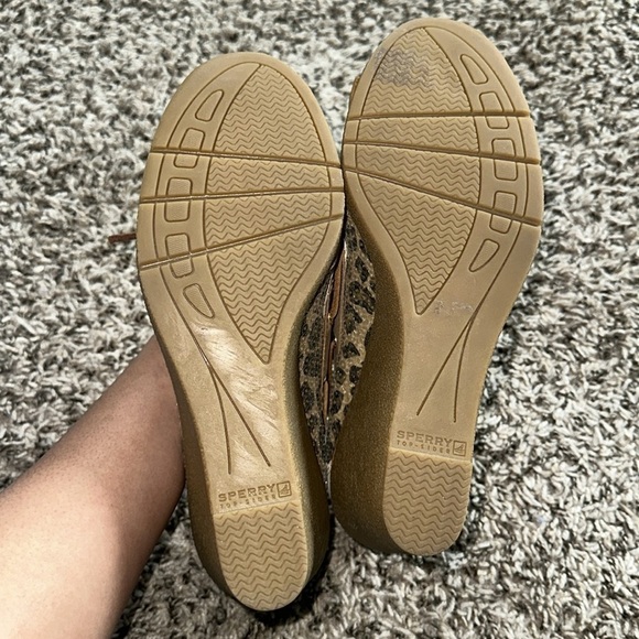 Sperry Top Sider leopard print wedges Sz 10M - Picture 5 of 8